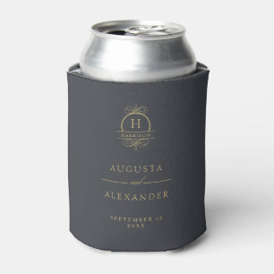 Elegant Goud Monogram Aangepaste Bruiloft Namen Blikjeskoeler