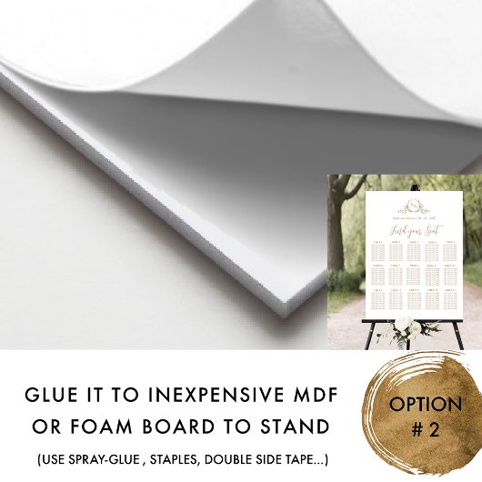 Elegant Goud Monogram Bruiloft Zitting Grafiek Tek Poster