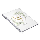 Elegant goud monogram groen recepten kookboek notitieboek (Rechterzijde)