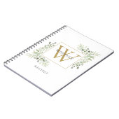 Elegant goud monogram groen recepten kookboek notitieboek (Linkerzijde)