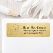 Elegant Goud Monogram Letter B Retouradres Etiket (Insitu)