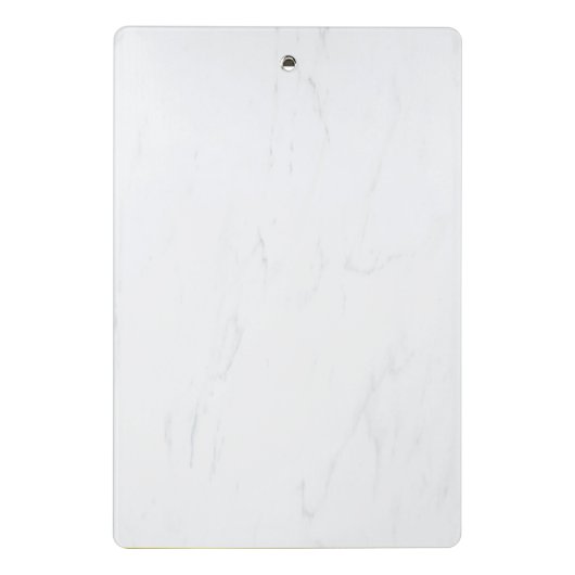 Elegant Goud Monogrammed Wit Marmer Moderne Trend Mini Klembord (Achterkant)