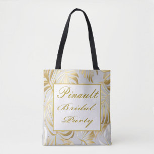 Elegant Goud Monstera Gepersonaliseerd Bruidsfeest Draagtas