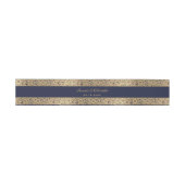 Elegant Goud Navy Blauw Bloemen Rozen Script Bruil Uitnodigingen Wikkel (Vlak)