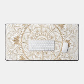 Elegant Goud Oog Zon Maan Mandala Wit Bureaumat (Keyboard & Muis)