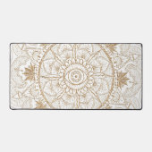 Elegant Goud Oog Zon Maan Mandala Wit Bureaumat (Voorkant)