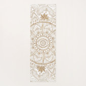 Elegant Goud Oog Zon Maan Mandala Wit Yogamat (Achterkant)