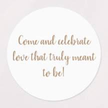 Elegant goud op witte bruiloft uitnodiging sticker