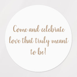 Elegant goud op witte bruiloft uitnodiging sticker