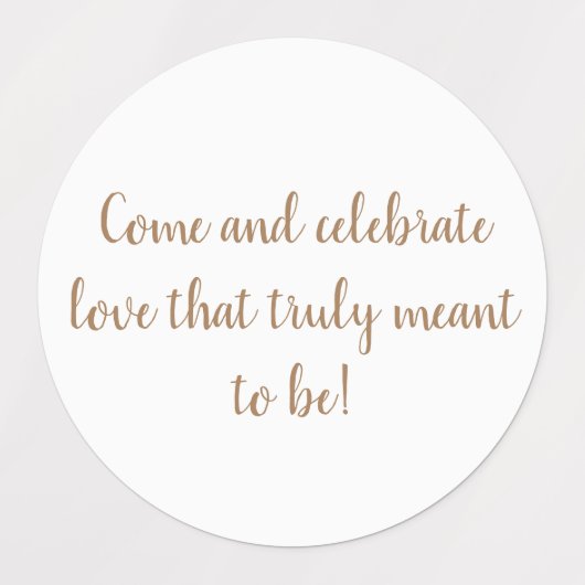 Elegant goud op witte bruiloft uitnodiging sticker (Design 1)