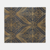 Elegant goud op zwart damast patroon fleece deken (Voorkant (Horizontaal))