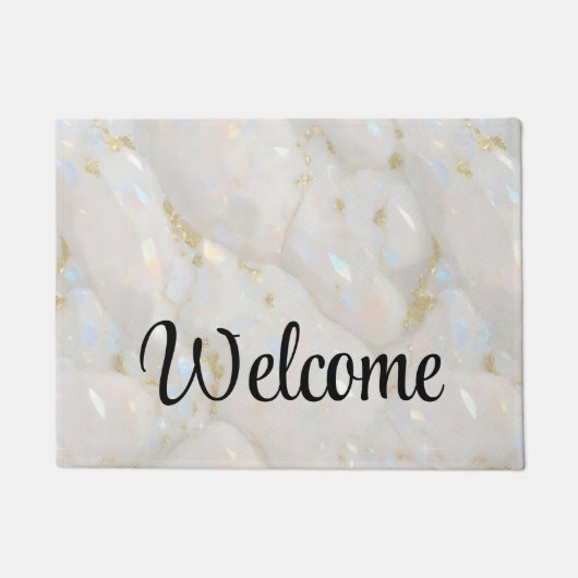 Elegant goud opaal edelsteen Welkom Deurmat (Voorkant)