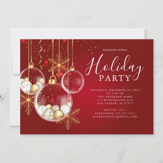 Elegant Goud Ornament Kerstfeest Kaart (Voorkant)