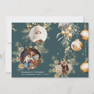 Elegant Goud Ornamenten Kerst Kaart