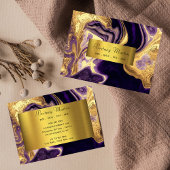 Elegant goud & paarse visitekaartje