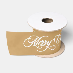 Elegant Goud Prettig Kerstmis Calligrafie Feestdag Lint