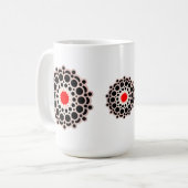 Elegant Goud Rood Mandala Koffiemok (Voorkant links)