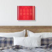 Elegant Goud & Rood, Trouwringen Zitting Grafiek Canvas Afdruk (Insitu (Slaapkamer))