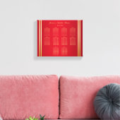 Elegant Goud & Rood, Trouwringen Zitting Grafiek Canvas Afdruk (Insitu (Woonkamer))