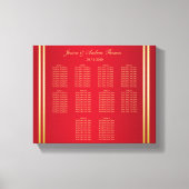 Elegant Goud & Rood, Trouwringen Zitting Grafiek Canvas Afdruk (Voorkant)