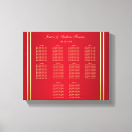 Elegant Goud & Rood, Trouwringen Zitting Grafiek Canvas Afdruk