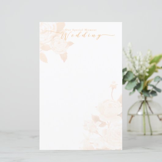Elegant Goud Roos Zwart Blank Bruiloft Menu (Staand voorkant)