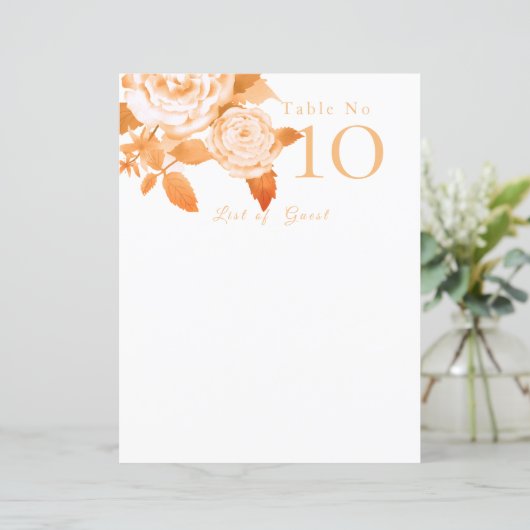 Elegant Goud Roos Zwart Blank Zitkaarten (Staand voorkant)