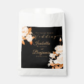 Elegant Goud Roos Zwart Bruiloft Bedankzakje (Voorkant)