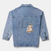 Elegant Goud Roos Zwart Bruiloft Denim Jacket (Achterkant)