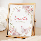 Elegant Goud Roze Bloemen Mis Quince Snack Poster