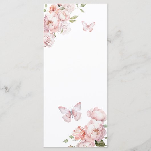 Elegant Goud Roze Geometrisch Bloemen Quinceañera Menu (Achterkant)