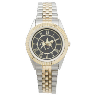 Elegant Goud  Ruitersport Romeins Numeraal Horloge