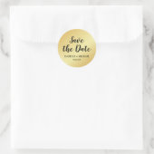 Elegant Goud Save the Date Envelope Seal Ronde Sticker (Tas)