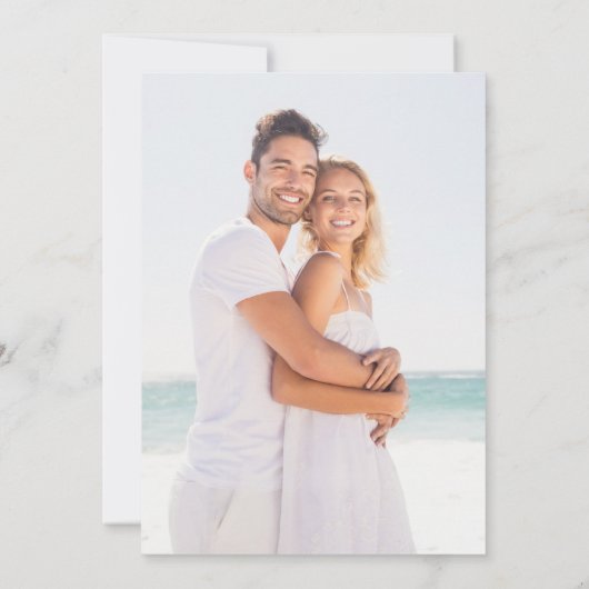 Elegant Goud Script 2 Foto Bruiloft Kaart (Achterkant)