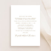Elegant Goud Script Foto Bruiloft Receptie Kaart