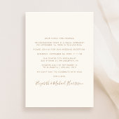 Elegant Goud Script Foto Cream Bruiloft Receptie Kaart