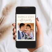 Elegant Goud Script Foto Cream Bruiloft Receptie Kaart