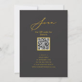 Elegant Goud Script Grijs Repetitie Diner QR code Kaart (Achterkant)