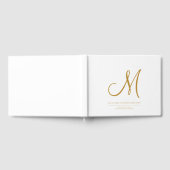 Elegant Goud Script Initiaal Bruiloft Monogram Gastenboek (Volledig)