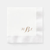 Elegant Goud Script Monogram Gemaakt Servet (Voorkant)