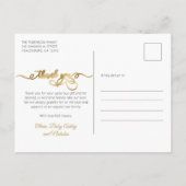 Elegant Goud Script Newborn Baby Foto Dank u Briefkaart (Achterkant)