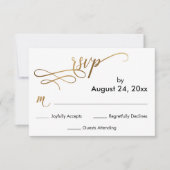 Elegant Goud Script op Eenvoudige RSVP-kaart RSVP Kaartje (Voorkant)