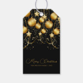 Elegant Goud Sparkle Kerstmis Bauble Cadeaulabel (Voorkant)