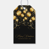 Elegant Goud Sparkle Kerstmis Bauble Cadeaulabel (Achterkant)