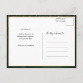 Elegant Goud String Lights Groen I DO Verloving Uitnodiging Briefkaart (Achterkant)
