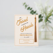 Elegant Goud Tassel Beige Afstuderen Aankondiging Briefkaart (Staand voorkant)
