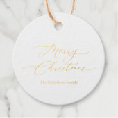 Elegant Goud "Vrolijk Kerstfeest" Gift Label (Voorkant)