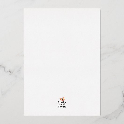 Elegant Goud Vrolijk Kerstmis Fotocollage Folie Feestdagenkaart (Achterkant)