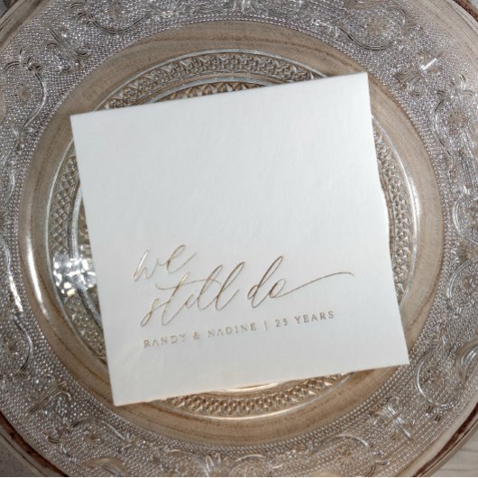 Elegant Goud Wij Doen Nog Steeds Trouwdag Jubileum Folie Servetten