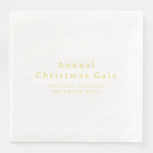 Elegant Goud Wit Aangepaste Tekst Papier Servet (Voorkant)